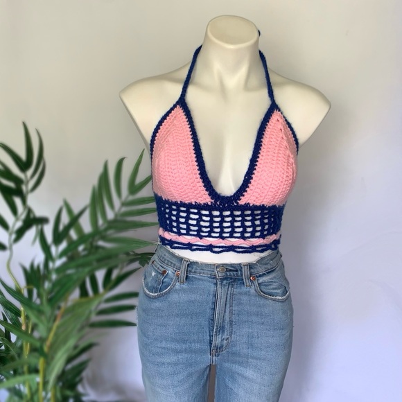 k n i t :: Retro Mod Groovy Crochet Top Knit Bikini - Picture 2 of 15
